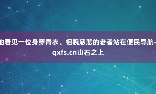 他看见一位身穿青衣、相貌慈悲的老者站在便民导航- qxfs.cn山石之上